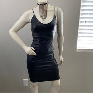 Pleather Black Dress